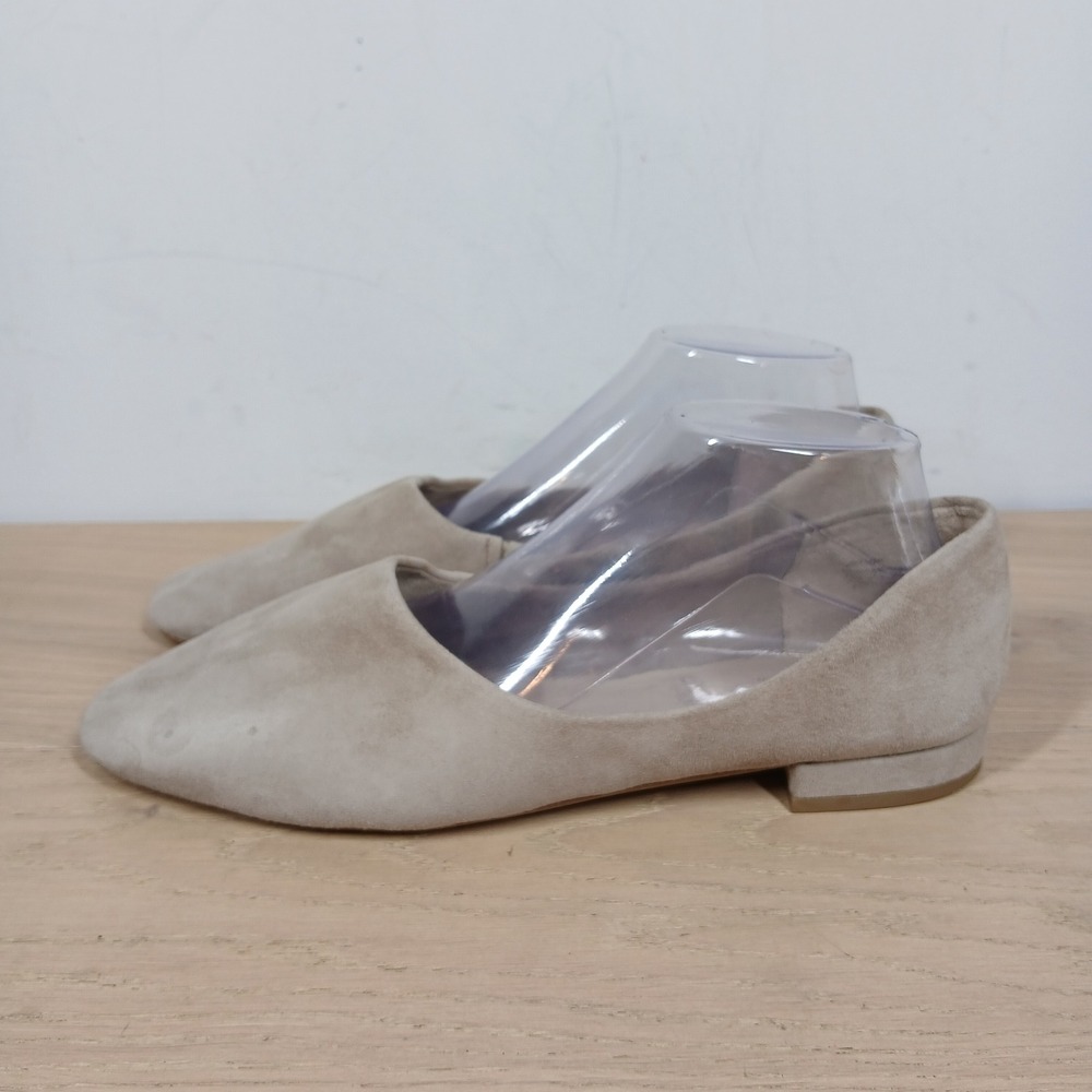 Seychelles Flats Womens 11 Beige Leather Slip On Pointed Toe Minimal Ballet